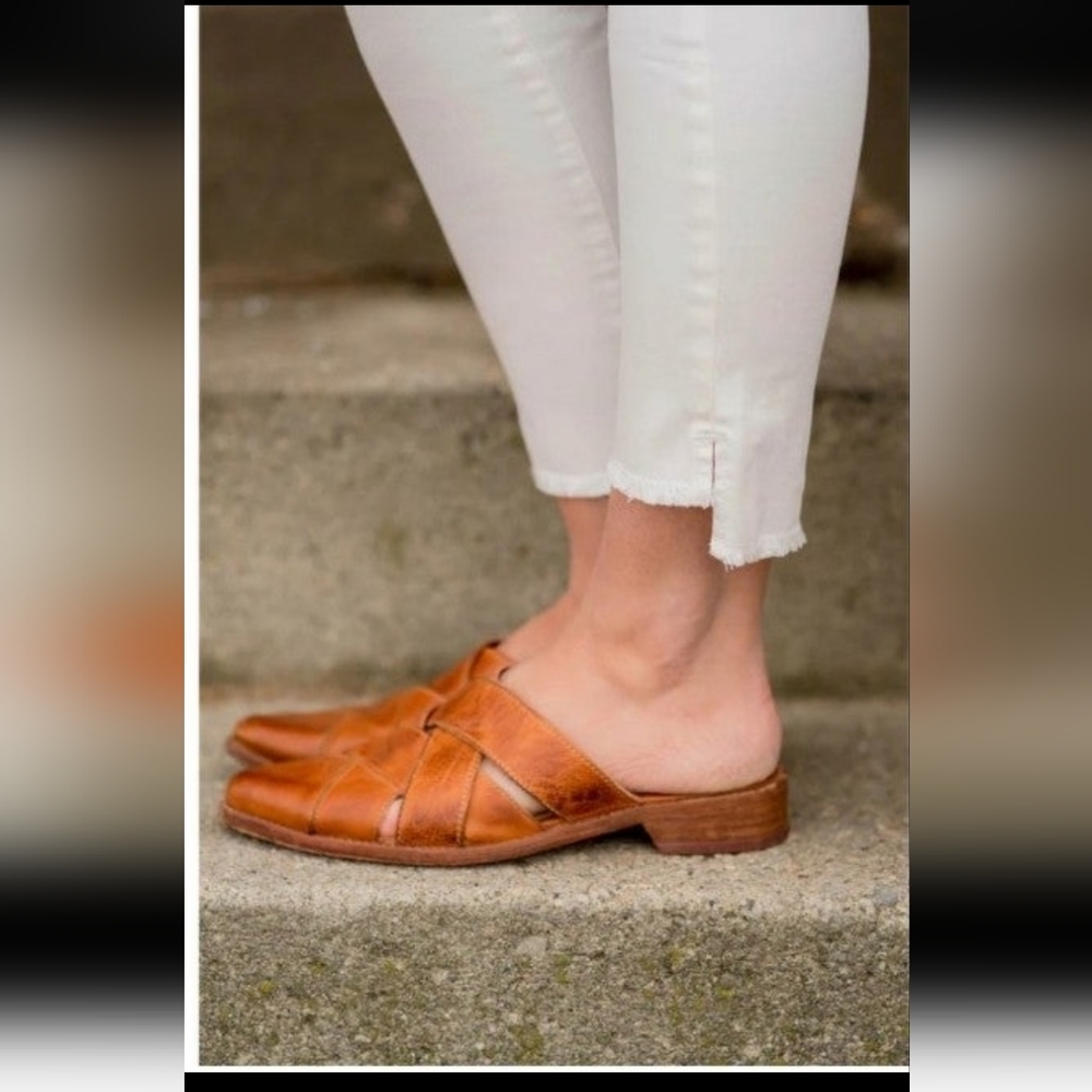 BED/STU woven leather slides shoes sandals